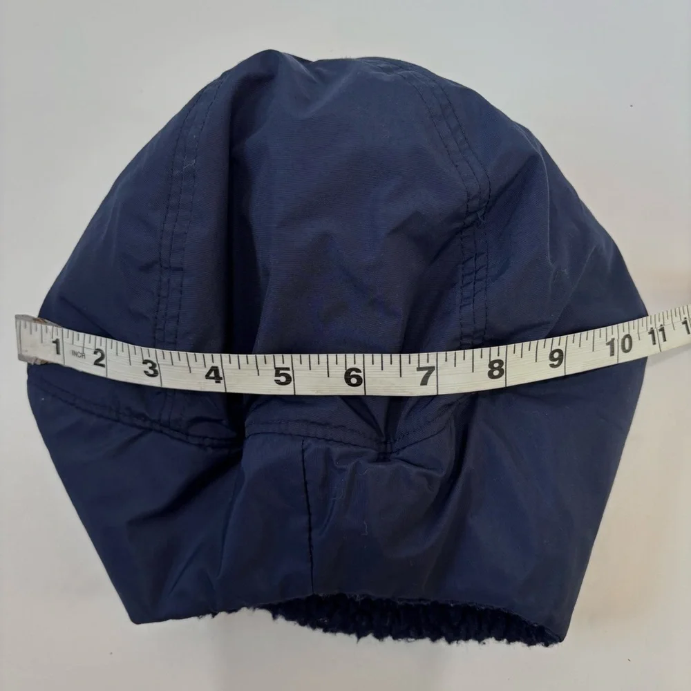 Columbia Youth L/XL navy sherpa lined trapper hat ear flap cap ski/snowboard